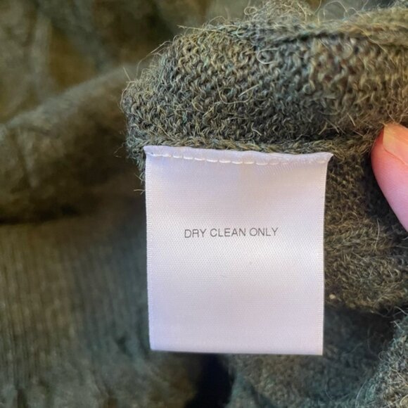 Daniel Cremieux 100% Alpaca Wool Cable Knit Fisherman Sweater Mens XL Green Peru - Picture 6 of 9